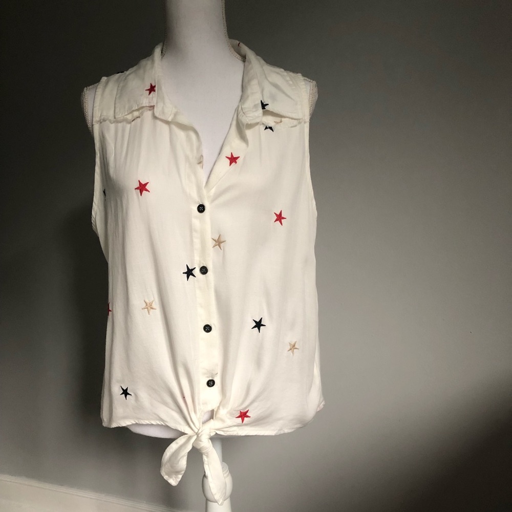 Stars and Stripes Tie-Front Top